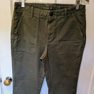 Banana Republic Slim Utility Pant - Olive Green, Size 10 Regular